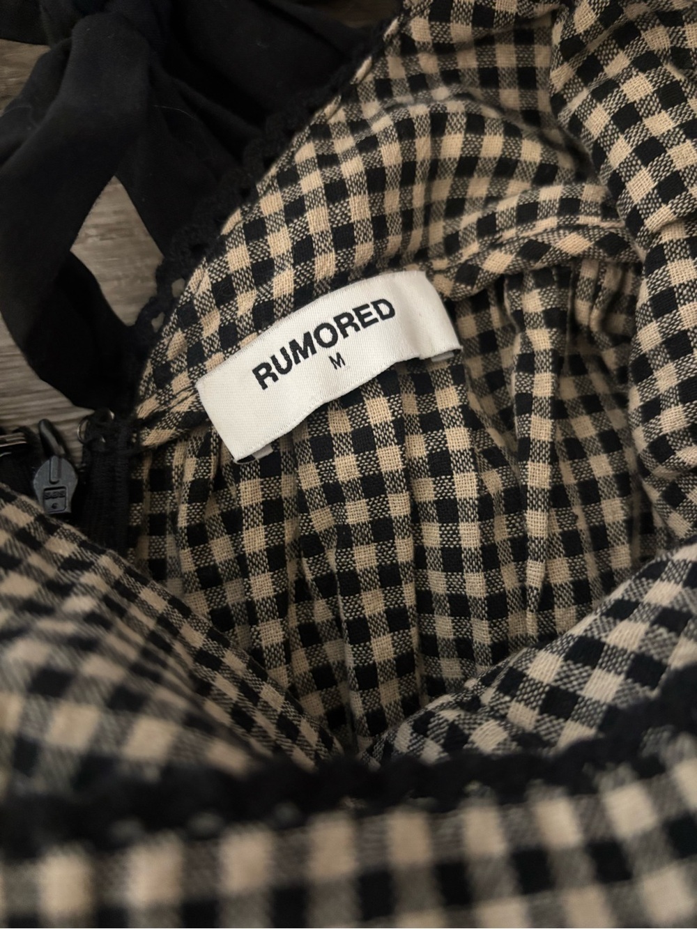 Rumored Toulouse Midi Dress in Gingham Black - Picture 8 of 9